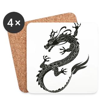 noir Dragonflight - Dessous de verre (lot de 4) - blanc - Devant