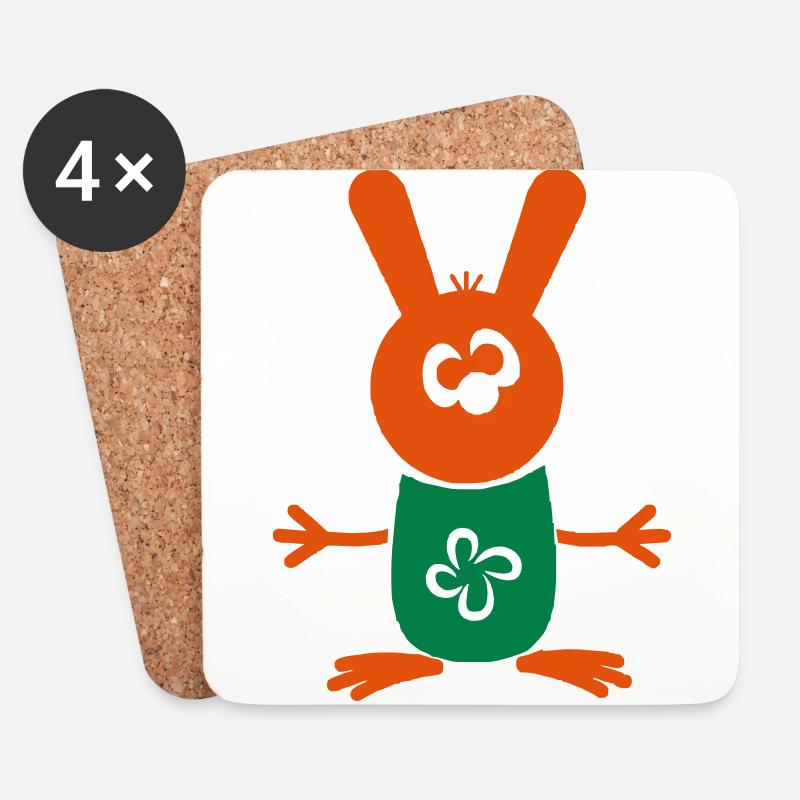 Hase - Untersetzer (4er-Set) - Weiß
