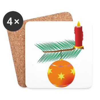 weihnachten winter rentier weihnachtsmann ugly chr - Untersetzer (4er-Set) - Weiß - Vorne