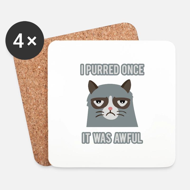 Grumpy Cat - Untersetzer (4er-Set) - Weiß