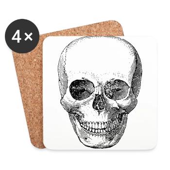 Cartoon head of death - Coasters (set of 4) - white - Front