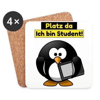 Platz da ich bin Student - Untersetzer (4er-Set) - Weiß - Vorne