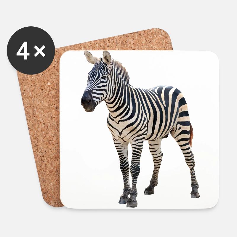 Zebra - Untersetzer (4er-Set) - Weiß