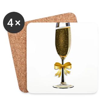 Glas Geschenk Idee - Untersetzer (4er-Set) - Weiß - Vorne