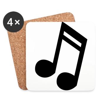 Note 16tel Musik Töne Geschenkidee - Untersetzer (4er-Set) - Weiß - Vorne