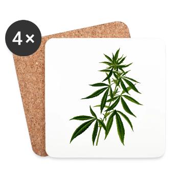 cannabis Marihuana Weed Pflanze - Untersetzer (4er-Set) - Weiß - Vorne