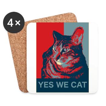 Yes we Cat - Untersetzer (4er-Set) - Weiß - Vorne