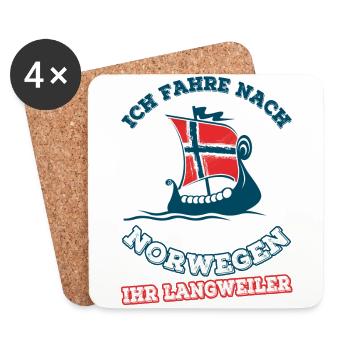 Design Langweiler Norwegen Schiff - Untersetzer (4er-Set) - Weiß - Vorne