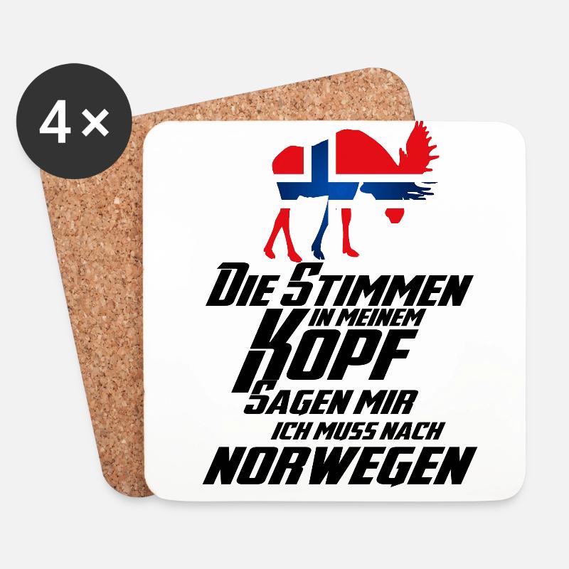 Stimme Norwegen 2 - Untersetzer (4er-Set) - Weiß