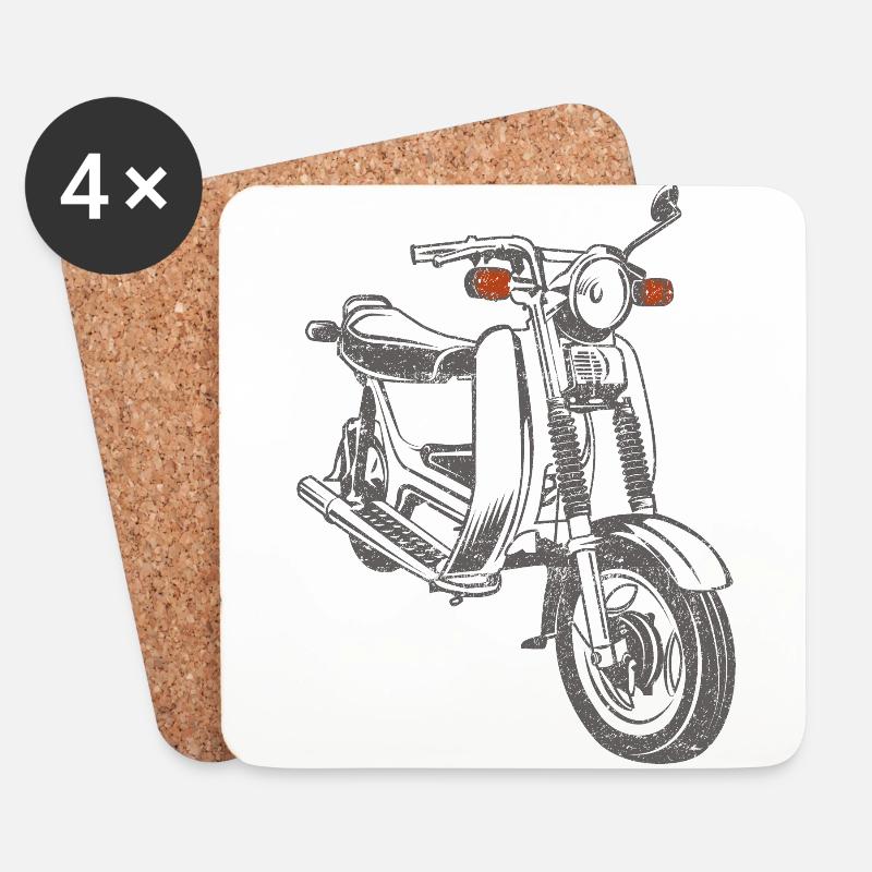 Simson SR50 SR80 - Untersetzer (4er-Set) - Weiß
