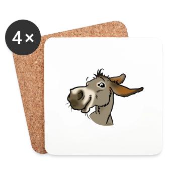 Ane J'ai la banane! (gris-texte blanc) - Dessous de verre (lot de 4) - blanc - Devant