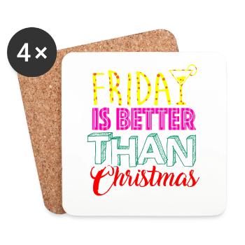 Friday shirt - Coasters (set of 4) - white - Front