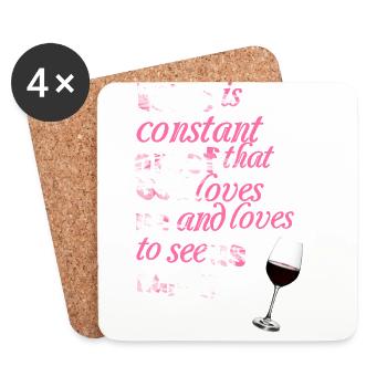 Wine is constant proof ... - Sayings - Funny Quotes - Coasters (set of 4) - white - Front