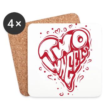 LoveTwoWheels - Coasters (set of 4) - white - Front