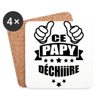ce papy déchire - Dessous de verre (lot de 4) - blanc - Devant