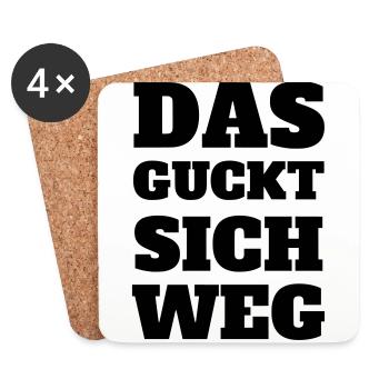 Das guckt sich weg Spruch Handwerker Geschenk Idee - Untersetzer (4er-Set) - Weiß - Vorne
