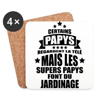 les supers papys font du jardinage - Dessous de verre (lot de 4) - blanc - Devant
