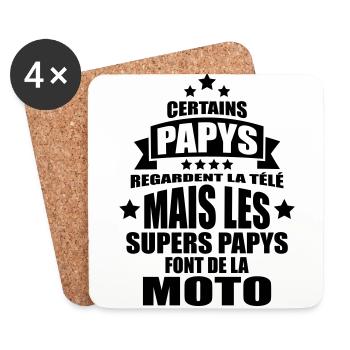 les supers papys font de la moto - Dessous de verre (lot de 4) - blanc - Devant