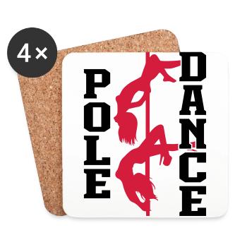 Pole Dance - Untersetzer (4er-Set) - Weiß - Vorne