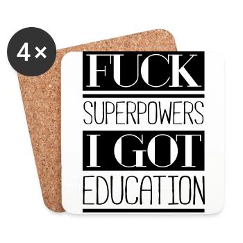 Fuck superpowers - Coasters (set of 4) - white - Front
