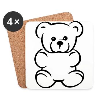 Teddy - Idée de cadeau - Dessous de verre (lot de 4) - blanc - Devant