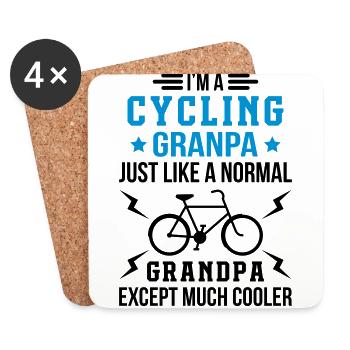 Cycling Grandpa - Untersetzer (4er-Set) - Weiß - Vorne