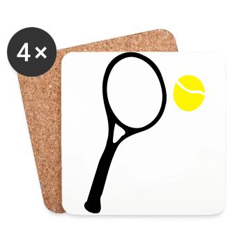tennis_ball & Schläger - Untersetzer (4er-Set) - Weiß - Vorne
