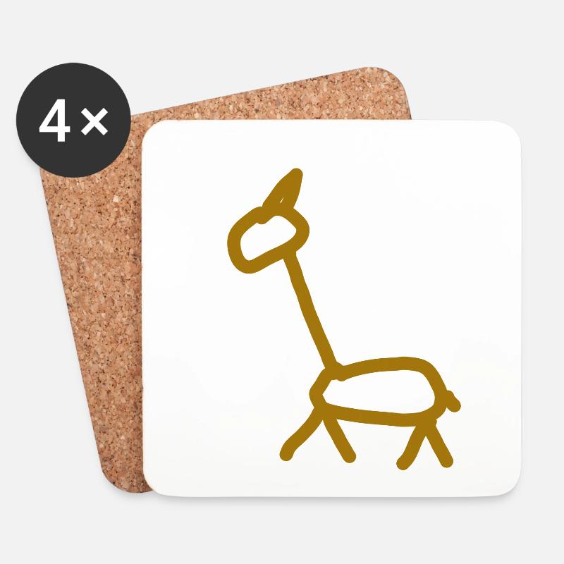 giraffe - Coasters (set of 4) - white