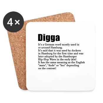 Digga - Untersetzer (4er-Set) - Weiß - Vorne