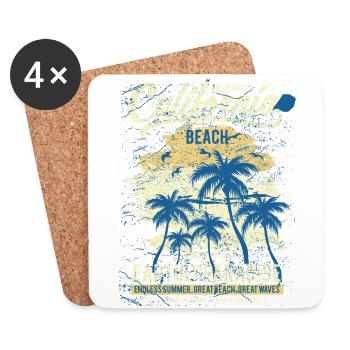 California Beach - Untersetzer (4er-Set) - Weiß - Vorne