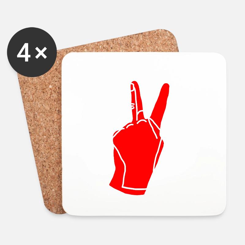 peace red - Coasters (set of 4) - white