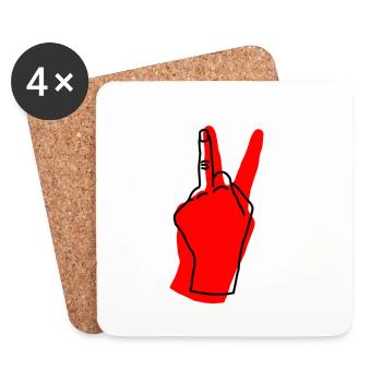 paix rouge - Dessous de verre (lot de 4) - blanc - Devant