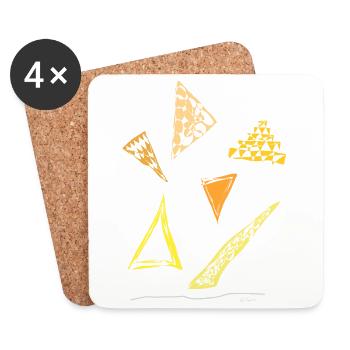 Abstract design Pizza Stücke zum genießen - Untersetzer (4er-Set) - Weiß - Vorne