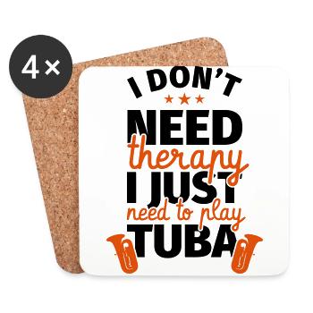 Tuba tuba player gift funny saying - Coasters (set of 4) - white - Front