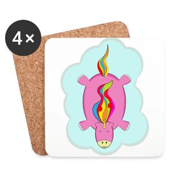 licorne - Dessous de verre (lot de 4) - blanc - Devant