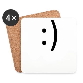 Smiley - Coasters (set of 4) - white - Front