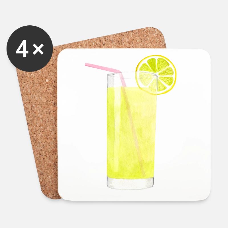 Limonade - Untersetzer (4er-Set) - Weiß