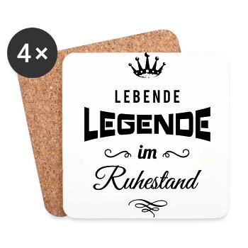Lebende Legende im Ruhestand! - Untersetzer (4er-Set) - Weiß - Vorne