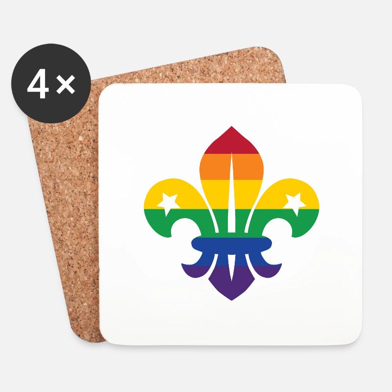 Regenbogen Lilie - Untersetzer (4er-Set) - Weiß