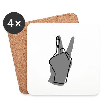 peace gray - Coasters (set of 4) - white - Front