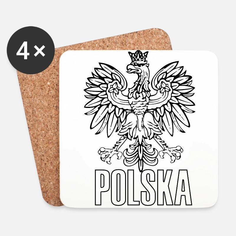 Polska Adler - Untersetzer (4er-Set) - Weiß