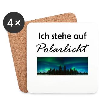 Polarlicht Geschenk Idee schwarz - Untersetzer (4er-Set) - Weiß - Vorne
