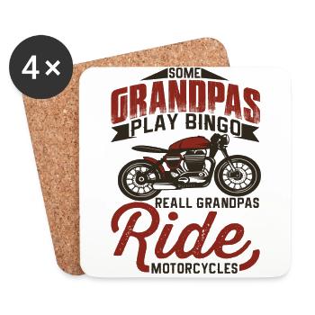 Echte Opas fahren Motorrad .. Ride Motorcycles .. - Untersetzer (4er-Set) - Weiß - Vorne