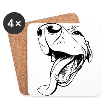 Smiling dog - cute "smiling" dog. - Coasters (set of 4) - white - Front