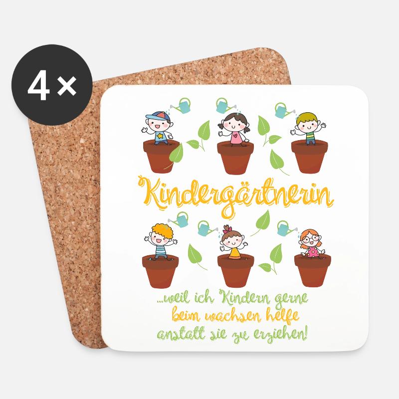 Kindergärtnerin - Untersetzer (4er-Set) - Weiß