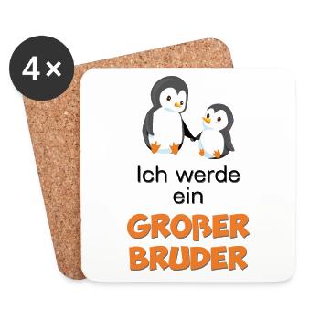 I will be a big brother - Coasters (set of 4) - white - Front