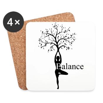 Balance de yoga - Dessous de verre (lot de 4) - blanc - Devant