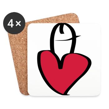 I love penises - I love penises - Coasters (set of 4) - white - Front