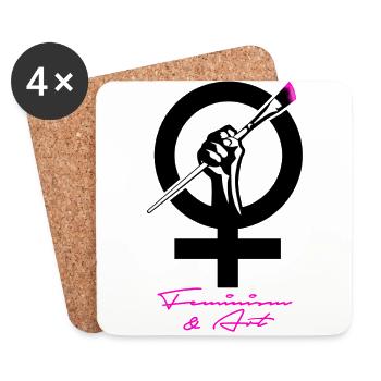 Feminismus und Kunst - Untersetzer (4er-Set) - Weiß - Vorne
