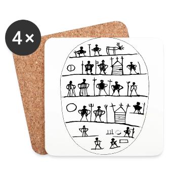 Cinq royaumes - Sami Drum - Dessous de verre (lot de 4) - blanc - Devant